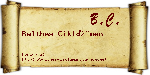 Balthes Ciklámen névjegykártya